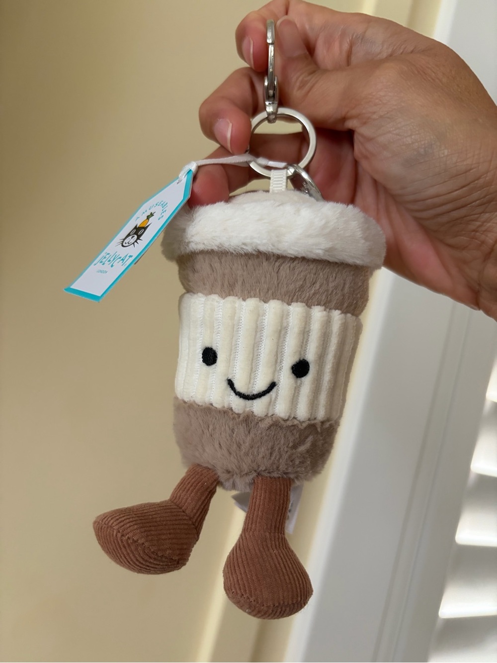 Jellycat Coffee To Go bag charm NWT